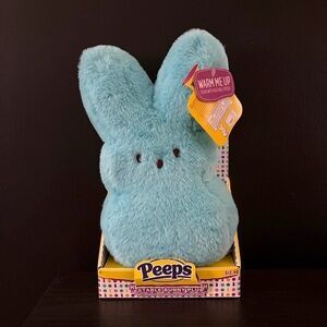 NEW Peeps Heatable Plush Blue Bunny Easter Rabbit Super Soft 13”
